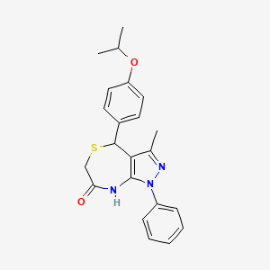 molecular formula C22H23N3O2S B11598268 3-methyl-1-phenyl-4-[4-(propan-2-yloxy)phenyl]-4,8-dihydro-1H-pyrazolo[3,4-e][1,4]thiazepin-7(6H)-one 