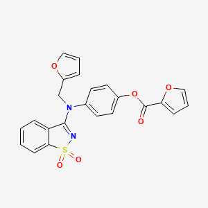 4-[(1,1-Dioxido-1,2-benzothiazol-3-yl)(furan-2-ylmethyl)amino]phenyl furan-2-carboxylate