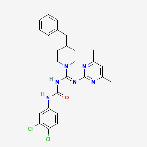 4-benzyl-N'-[(3,4-dichlorophenyl)carbamoyl]-N-(4,6-dimethylpyrimidin-2-yl)piperidine-1-carboximidamide