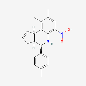 molecular formula C21H22N2O2 B11598389 (3aS,4R,9bR)-8,9-dimethyl-4-(4-methylphenyl)-6-nitro-3a,4,5,9b-tetrahydro-3H-cyclopenta[c]quinoline 