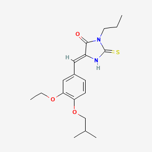 molecular formula C19H26N2O3S B11598424 (5Z)-5-[3-ethoxy-4-(2-methylpropoxy)benzylidene]-3-propyl-2-thioxoimidazolidin-4-one 