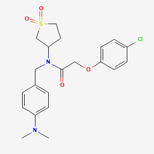 molecular formula C21H25ClN2O4S B11598515 2-(4-chlorophenoxy)-N-[4-(dimethylamino)benzyl]-N-(1,1-dioxidotetrahydrothiophen-3-yl)acetamide 