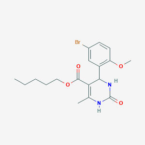 molecular formula C18H23BrN2O4 B11598520 Pentyl 4-(5-bromo-2-methoxyphenyl)-6-methyl-2-oxo-1,2,3,4-tetrahydropyrimidine-5-carboxylate 