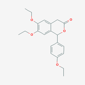 molecular formula C21H24O5 B11598546 6,7-diethoxy-1-(4-ethoxyphenyl)-1,4-dihydro-3H-isochromen-3-one 