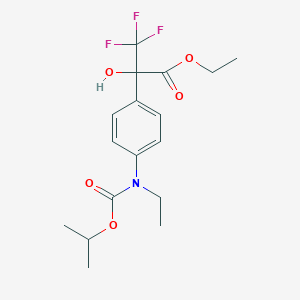 molecular formula C17H22F3NO5 B11598555 Ethyl 2-(4-{ethyl[(propan-2-yloxy)carbonyl]amino}phenyl)-3,3,3-trifluoro-2-hydroxypropanoate 