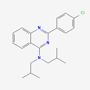 molecular formula C22H26ClN3 B11598584 2-(4-chlorophenyl)-N,N-bis(2-methylpropyl)quinazolin-4-amine 