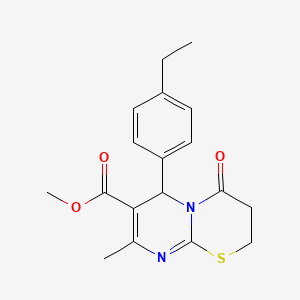 molecular formula C18H20N2O3S B11598873 methyl 6-(4-ethylphenyl)-8-methyl-4-oxo-3,4-dihydro-2H,6H-pyrimido[2,1-b][1,3]thiazine-7-carboxylate CAS No. 609795-83-7