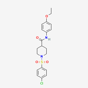 molecular formula C20H23ClN2O4S B11598896 1-(4-chlorobenzenesulfonyl)-N-(4-ethoxyphenyl)piperidine-4-carboxamide 