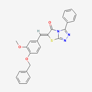 molecular formula C25H19N3O3S B11598923 (6Z)-6-[4-(benzyloxy)-3-methoxybenzylidene]-3-phenyl[1,3]thiazolo[2,3-c][1,2,4]triazol-5(6H)-one 