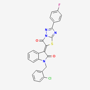 (3Z)-1-(2-chlorobenzyl)-3-[2-(4-fluorophenyl)-6-oxo[1,3]thiazolo[3,2-b][1,2,4]triazol-5(6H)-ylidene]-1,3-dihydro-2H-indol-2-one