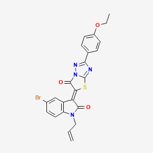 (3Z)-5-bromo-3-[2-(4-ethoxyphenyl)-6-oxo[1,3]thiazolo[3,2-b][1,2,4]triazol-5(6H)-ylidene]-1-(prop-2-en-1-yl)-1,3-dihydro-2H-indol-2-one