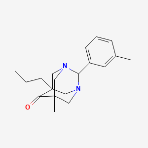 5-Methyl-2-(3-methylphenyl)-7-propyl-1,3-diazatricyclo[3.3.1.1~3,7~]decan-6-one