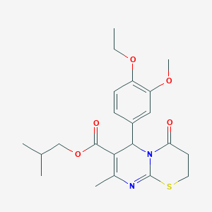 isobutyl 6-(4-ethoxy-3-methoxyphenyl)-8-methyl-4-oxo-3,4-dihydro-2H,6H-pyrimido[2,1-b][1,3]thiazine-7-carboxylate