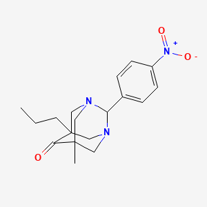 5-Methyl-2-(4-nitrophenyl)-7-propyl-1,3-diazatricyclo[3.3.1.1~3,7~]decan-6-one