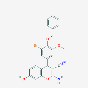 2-Amino-4-{3-bromo-5-methoxy-4-[(4-methylphenyl)methoxy]phenyl}-7-hydroxy-4H-chromene-3-carbonitrile