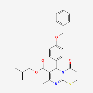 2-methylpropyl 6-[4-(benzyloxy)phenyl]-8-methyl-4-oxo-2H,3H,4H,6H-pyrimido[2,1-b][1,3]thiazine-7-carboxylate