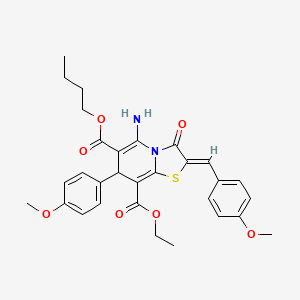 6-butyl 8-ethyl (2Z)-5-amino-2-(4-methoxybenzylidene)-7-(4-methoxyphenyl)-3-oxo-2,3-dihydro-7H-[1,3]thiazolo[3,2-a]pyridine-6,8-dicarboxylate