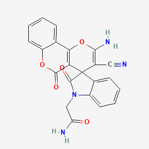 2-(2'-amino-3'-cyano-2,5'-dioxo-5'H-spiro[indole-3,4'-pyrano[3,2-c]chromen]-1(2H)-yl)acetamide