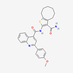 N-(3-carbamoyl-4,5,6,7,8,9-hexahydrocycloocta[b]thiophen-2-yl)-2-(4-methoxyphenyl)quinoline-4-carboxamide