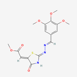 Methyl 2-[(5Z)-4-oxo-2-[(2E)-2-[(3,4,5-trimethoxyphenyl)methylidene]hydrazin-1-YL]-4,5-dihydro-1,3-thiazol-5-ylidene]acetate