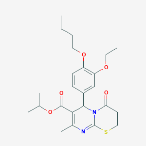 propan-2-yl 6-(4-butoxy-3-ethoxyphenyl)-8-methyl-4-oxo-3,4-dihydro-2H,6H-pyrimido[2,1-b][1,3]thiazine-7-carboxylate