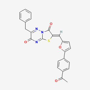 (2Z)-2-{[5-(4-acetylphenyl)furan-2-yl]methylidene}-6-benzyl-7H-[1,3]thiazolo[3,2-b][1,2,4]triazine-3,7(2H)-dione