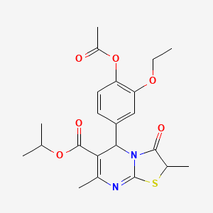 propan-2-yl 5-[4-(acetyloxy)-3-ethoxyphenyl]-2,7-dimethyl-3-oxo-2,3-dihydro-5H-[1,3]thiazolo[3,2-a]pyrimidine-6-carboxylate