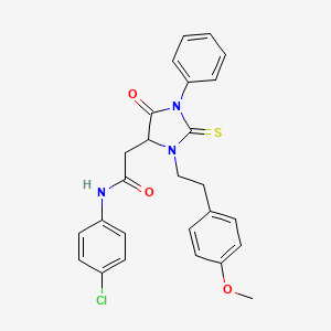 N-(4-chlorophenyl)-2-{3-[2-(4-methoxyphenyl)ethyl]-5-oxo-1-phenyl-2-thioxoimidazolidin-4-yl}acetamide