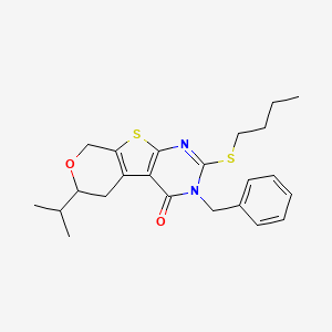 4-benzyl-5-butylsulfanyl-12-propan-2-yl-11-oxa-8-thia-4,6-diazatricyclo[7.4.0.02,7]trideca-1(9),2(7),5-trien-3-one