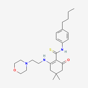 molecular formula C25H37N3O2S B11599233 N-(4-butylphenyl)-4,4-dimethyl-2-{[2-(morpholin-4-yl)ethyl]amino}-6-oxocyclohex-1-ene-1-carbothioamide 