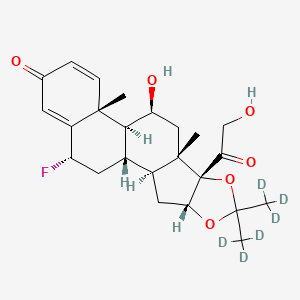 molecular formula C₂₄H₂₅D₆FO₆ B1159929 Flunisolide-d6 