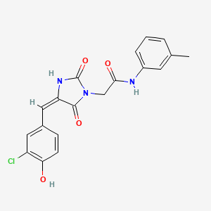 molecular formula C19H16ClN3O4 B11599330 2-[(4E)-4-[(3-chloro-4-hydroxyphenyl)methylidene]-2,5-dioxoimidazolidin-1-yl]-N-(3-methylphenyl)acetamide 