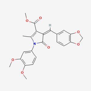 methyl (4Z)-4-(1,3-benzodioxol-5-ylmethylidene)-1-(3,4-dimethoxyphenyl)-2-methyl-5-oxo-4,5-dihydro-1H-pyrrole-3-carboxylate