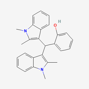 molecular formula C27H26N2O B11599362 2-[bis(1,2-dimethyl-1H-indol-3-yl)methyl]phenol 