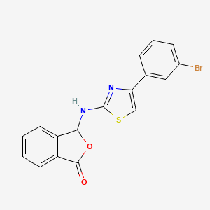 molecular formula C17H11BrN2O2S B11599377 3-{[4-(3-bromophenyl)-1,3-thiazol-2-yl]amino}-2-benzofuran-1(3H)-one 