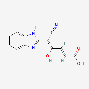 molecular formula C13H9N3O3 B11599435 (2E)-5-cyano-5-(1,3-dihydro-2H-benzimidazol-2-ylidene)-4-oxopent-2-enoic acid 