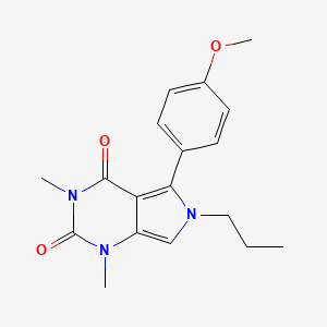 molecular formula C18H21N3O3 B11599457 5-(4-methoxyphenyl)-1,3-dimethyl-6-propyl-1H-pyrrolo[3,4-d]pyrimidine-2,4(3H,6H)-dione 