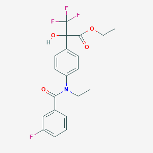 molecular formula C20H19F4NO4 B11599465 Ethyl 2-(4-{ethyl[(3-fluorophenyl)carbonyl]amino}phenyl)-3,3,3-trifluoro-2-hydroxypropanoate 