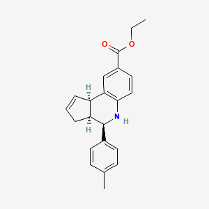 molecular formula C22H23NO2 B11599529 ethyl (3aS,4R,9bR)-4-(4-methylphenyl)-3a,4,5,9b-tetrahydro-3H-cyclopenta[c]quinoline-8-carboxylate 