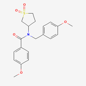 molecular formula C20H23NO5S B11599537 N-(1,1-dioxidotetrahydrothiophen-3-yl)-4-methoxy-N-(4-methoxybenzyl)benzamide 