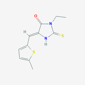 (5Z)-3-ethyl-5-[(5-methylthiophen-2-yl)methylidene]-2-sulfanylideneimidazolidin-4-one