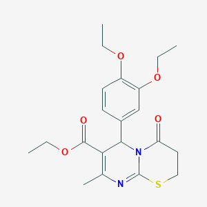 ethyl 6-(3,4-diethoxyphenyl)-8-methyl-4-oxo-3,4-dihydro-2H,6H-pyrimido[2,1-b][1,3]thiazine-7-carboxylate