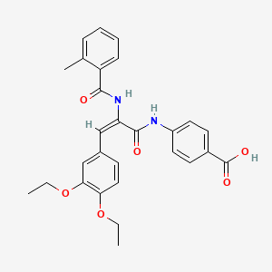 4-{[(2E)-3-(3,4-diethoxyphenyl)-2-{[(2-methylphenyl)carbonyl]amino}prop-2-enoyl]amino}benzoic acid