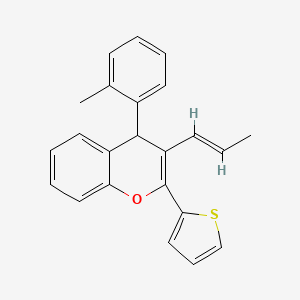 4-(2-methylphenyl)-3-[(1E)-prop-1-en-1-yl]-2-(thiophen-2-yl)-4H-chromene