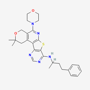 4,4-dimethyl-8-morpholin-4-yl-N-(4-phenylbutan-2-yl)-5-oxa-11-thia-9,14,16-triazatetracyclo[8.7.0.02,7.012,17]heptadeca-1(10),2(7),8,12(17),13,15-hexaen-13-amine