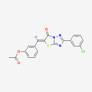 3-{(Z)-[2-(3-chlorophenyl)-6-oxo[1,3]thiazolo[3,2-b][1,2,4]triazol-5(6H)-ylidene]methyl}phenyl acetate