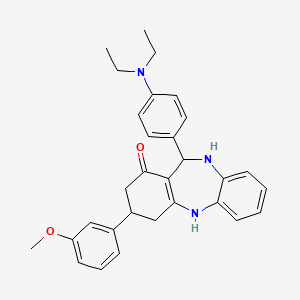 11-[4-(diethylamino)phenyl]-3-(3-methoxyphenyl)-2,3,4,5,10,11-hexahydro-1H-dibenzo[b,e][1,4]diazepin-1-one