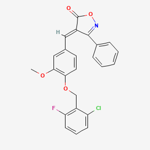 (4E)-4-{4-[(2-chloro-6-fluorobenzyl)oxy]-3-methoxybenzylidene}-3-phenyl-1,2-oxazol-5(4H)-one