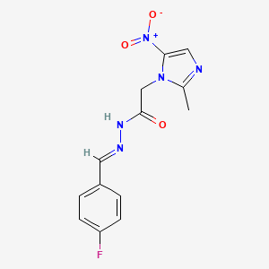 N'-[(E)-(4-fluorophenyl)methylidene]-2-(2-methyl-5-nitro-1H-imidazol-1-yl)acetohydrazide