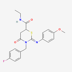 (2Z)-N-ethyl-3-(4-fluorobenzyl)-2-[(4-methoxyphenyl)imino]-4-oxo-1,3-thiazinane-6-carboxamide